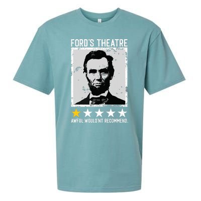 Abraham Lincoln Fords Theatre Would Not Recommend Joke Sueded Cloud Jersey T-Shirt