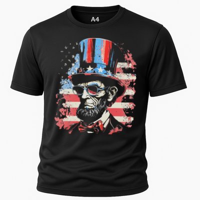 Abraham Lincoln Funny 4th of July American Flag USA America Performance Shirt