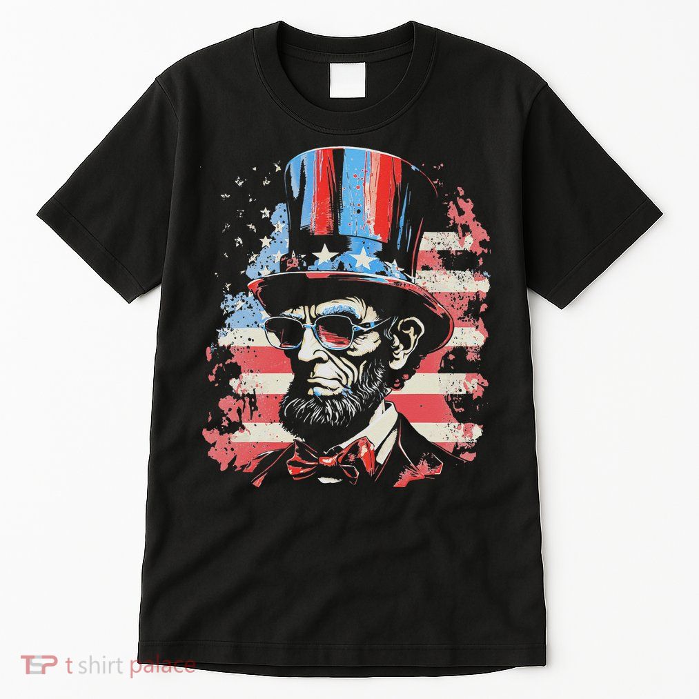 Abraham Lincoln Funny 4th of July American Flag USA America Tall T-Shirt