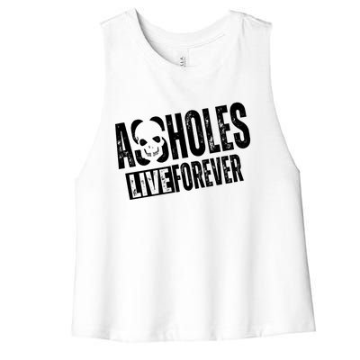 Assholes Live Forever Women's Racerback Cropped Tank