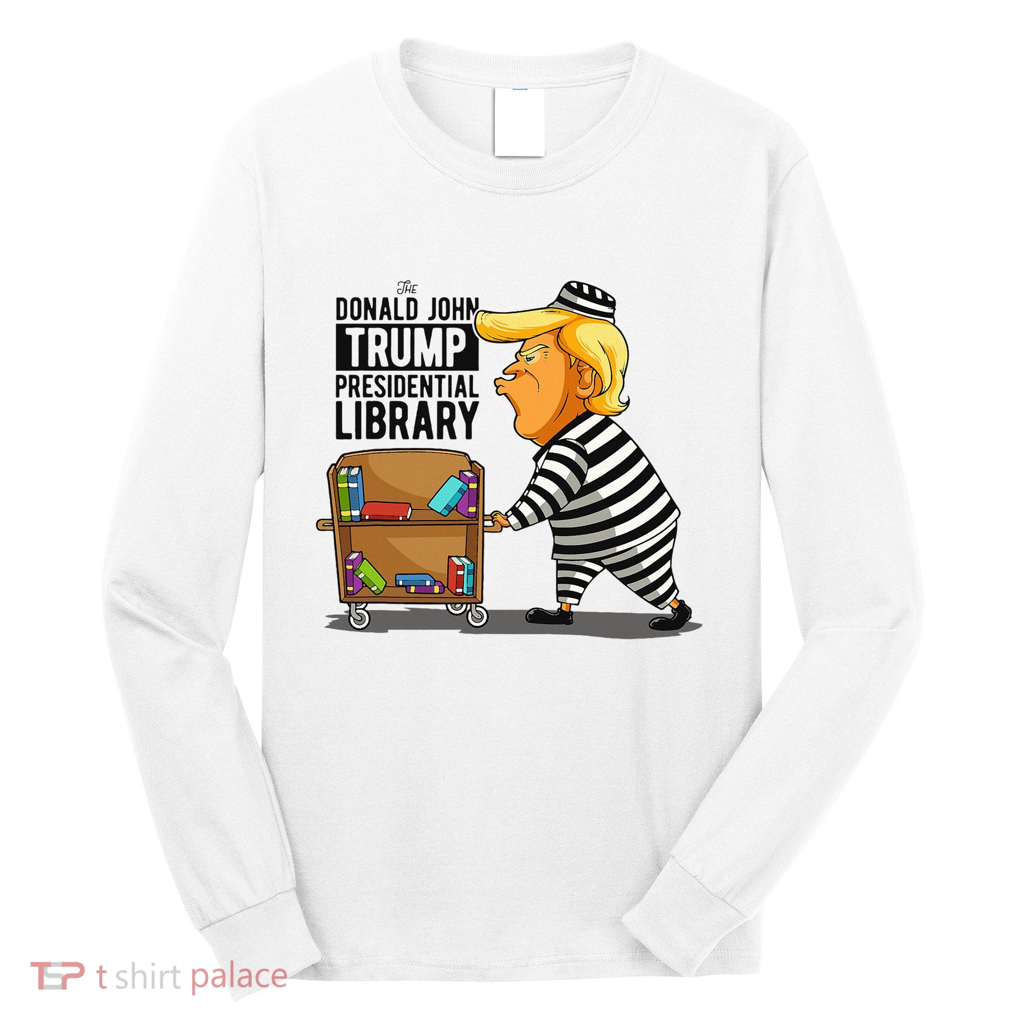 Antitrump Library Funny Grey Classic Fit Crew Neck Short Sleeve Impeach Tr Long Sleeve Shirt