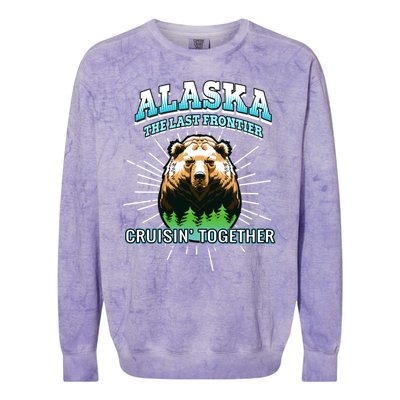 Alaska Last Frontier Family Group Trip Cruisin Together Gift Colorblast Crewneck Sweatshirt