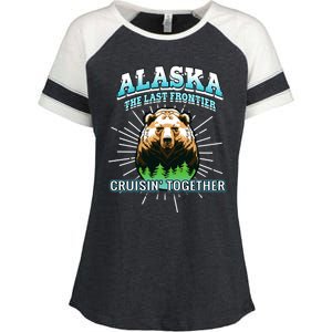 Alaska Last Frontier Family Group Trip Cruisin Together Gift Enza Ladies Jersey Colorblock Tee