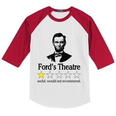 Abraham Lincoln Fords Theatre Awful Would Not Recommend Kids Colorblock Raglan Jersey