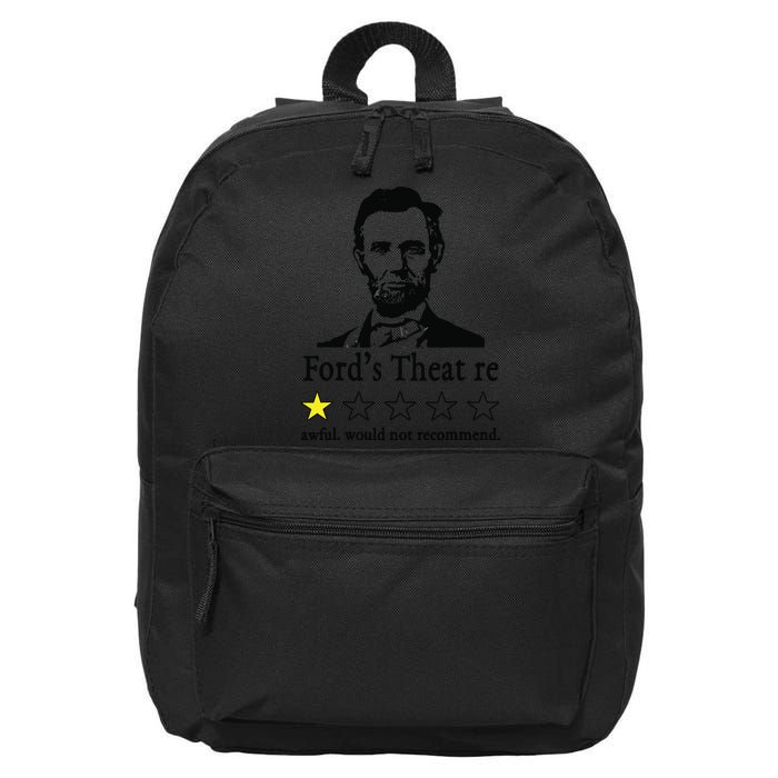 Abraham Lincoln Fords Theatre Awful Would Not Recommend 16 in Basic Backpack
