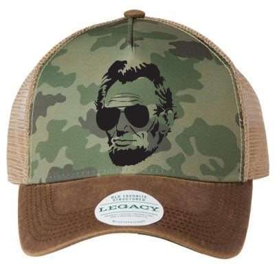 Abe Lincoln Funny Abraham Lincoln Portrait With Sunglasses Legacy Tie Dye Trucker Hat