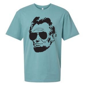 Abe Lincoln Funny Abraham Lincoln Portrait With Sunglasses Sueded Cloud Jersey T-Shirt