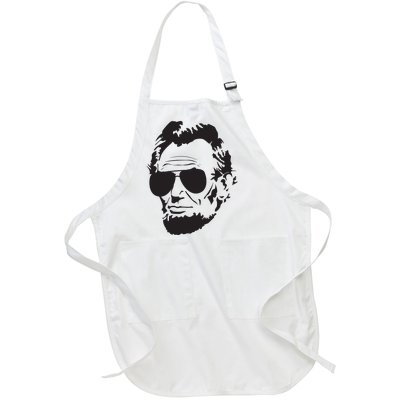 Abe Lincoln Funny Abraham Lincoln Portrait With Sunglasses Full-Length Apron With Pockets