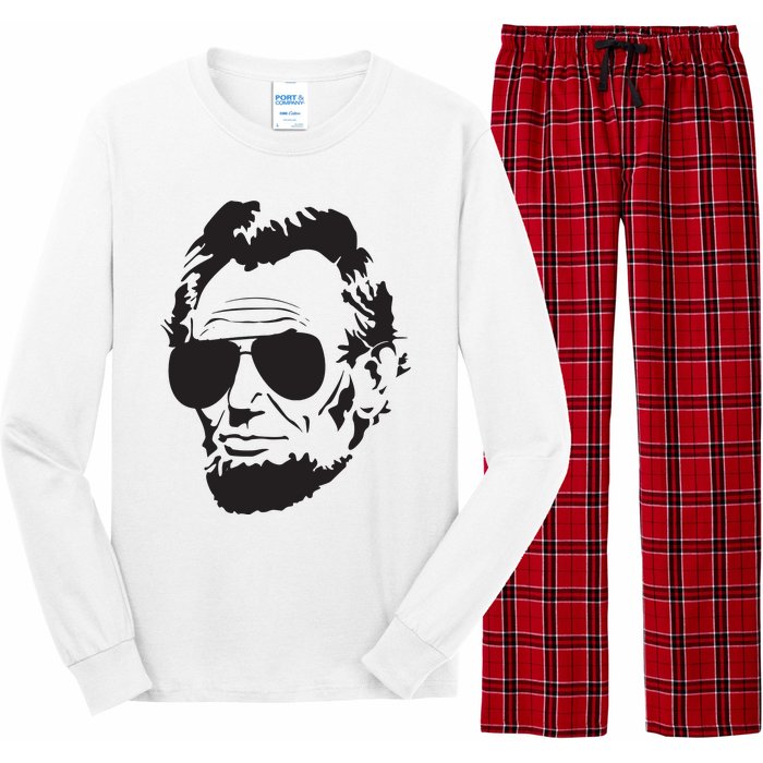 Abe Lincoln Funny Abraham Lincoln Portrait With Sunglasses Long Sleeve Pajama Set