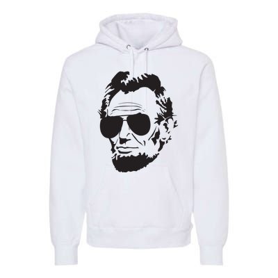 Abe Lincoln Funny Abraham Lincoln Portrait With Sunglasses Premium Hoodie