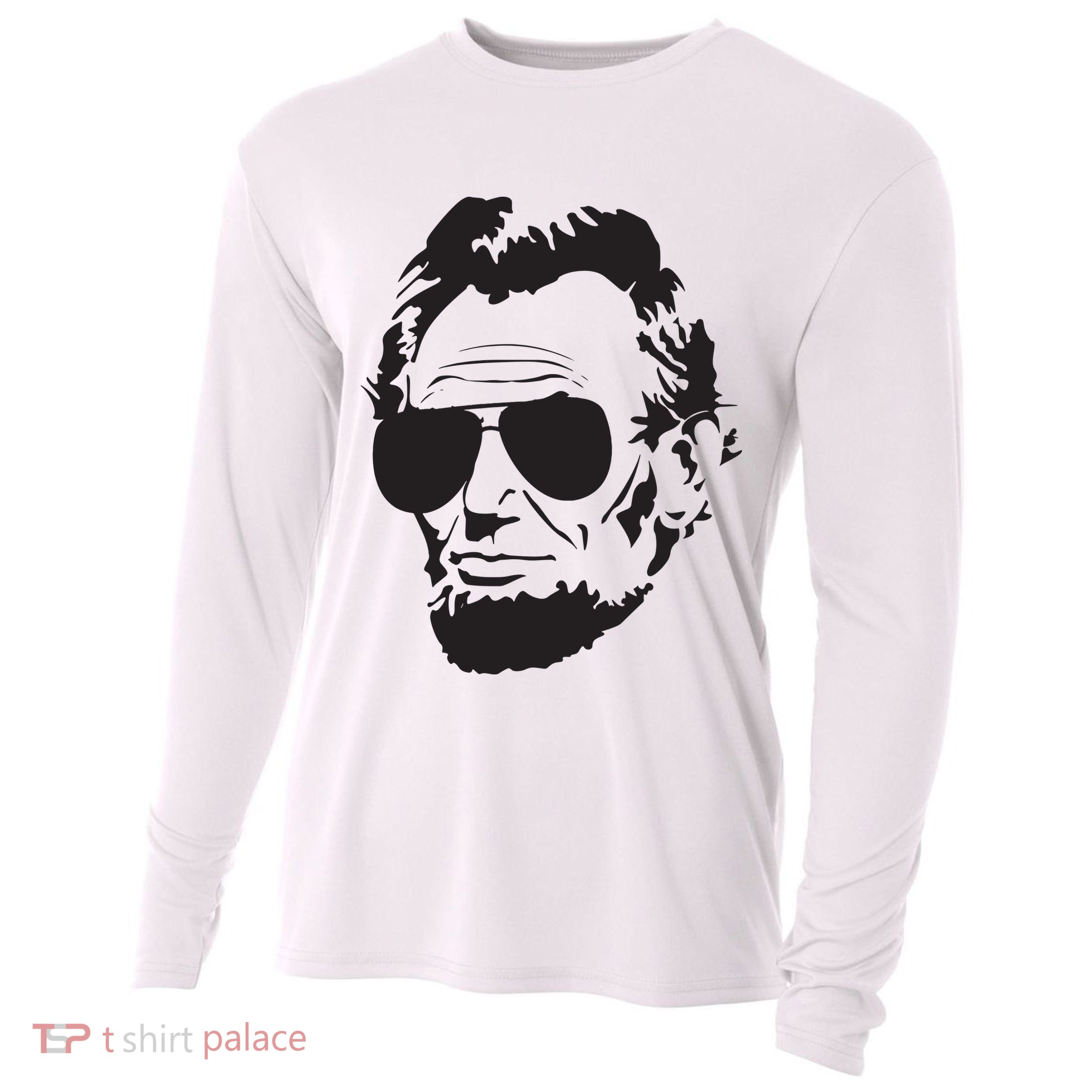 Abe Lincoln Funny Abraham Lincoln Portrait With Sunglasses Cooling Performance Long Sleeve Crew