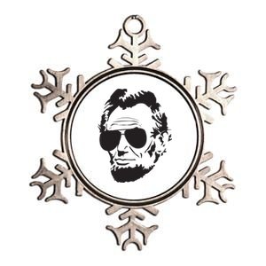 Abe Lincoln Funny Abraham Lincoln Portrait With Sunglasses Metallic Star Ornament