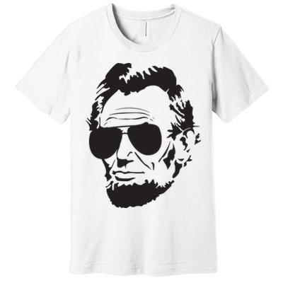 Abe Lincoln Funny Abraham Lincoln Portrait With Sunglasses Premium T-Shirt