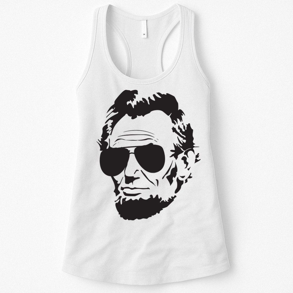Abe Lincoln Funny Abraham Lincoln Portrait With Sunglasses Womens Tank Top