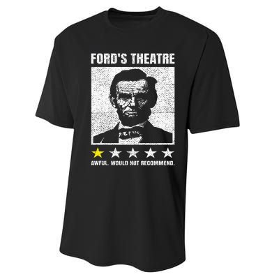 Abraham Lincoln Ford's Theatre Awful Would Not Recommend Performance Sprint T-Shirt