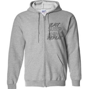 Anime Lover Funny Gift Eat Sleep Anime Repeat Full Zip Hoodie