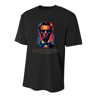 Abraham Lincoln Freedom Quote USA America July Patriotic Youth Performance Sprint T-Shirt