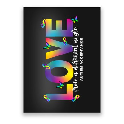 Autism Love From a Different Angle Acceptance Rainbow Poster