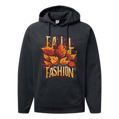 Autumn Leaves Fashion Performance Fleece Hoodie