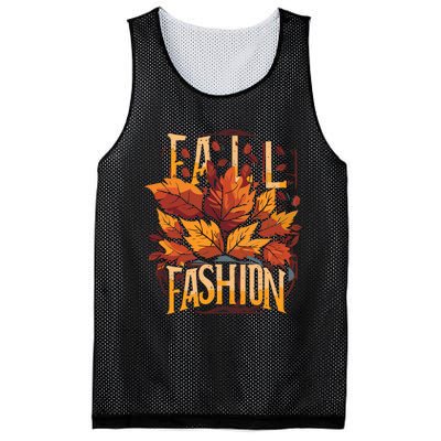 Autumn Leaves Fashion Mesh Reversible Basketball Jersey Tank