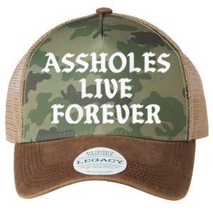 Assholes Live Forever Funny Sarcasm Legacy Tie Dye Trucker Hat