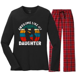 Awesome Like, Funny Father's Day T Women's Long Sleeve Flannel Pajama Set 