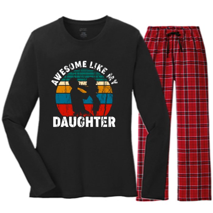 Awesome Like, Funny Father's Day T Women's Long Sleeve Flannel Pajama Set 