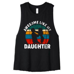 Awesome Like, Funny Father's Day T Women's Racerback Cropped Tank