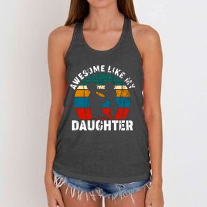 Awesome Like, Funny Father's Day T Women's Knotted Racerback Tank