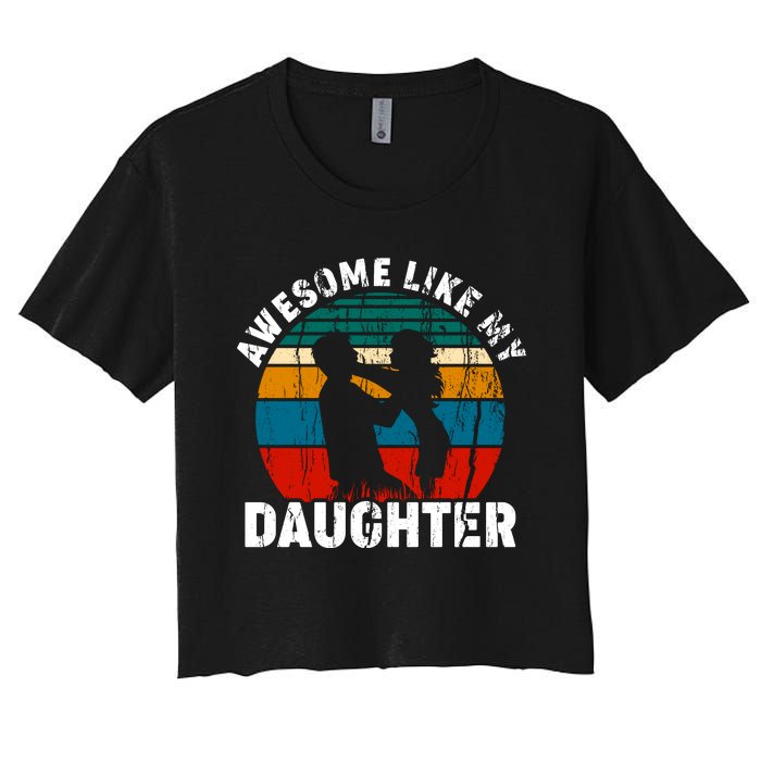 Awesome Like, Funny Father's Day T Women's Crop Top Tee