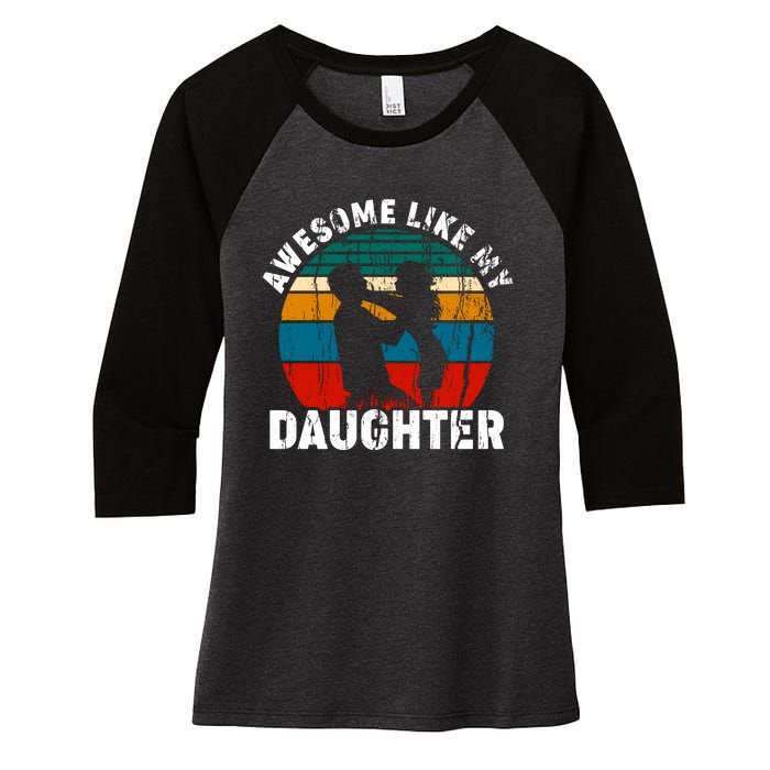 Awesome Like, Funny Father's Day T Women's Tri-Blend 3/4-Sleeve Raglan Shirt