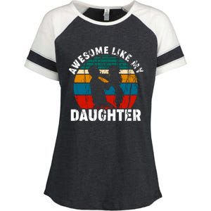 Awesome Like, Funny Father's Day T Enza Ladies Jersey Colorblock Tee