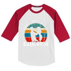 Awesome Like, Funny Father's Day T Kids Colorblock Raglan Jersey