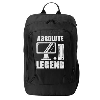 Absolute Legend Funny Video Game Player Quote PC Gaming Rig City Backpack