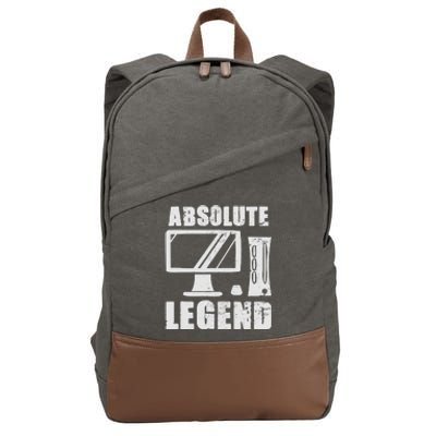 Absolute Legend Funny Video Game Player Quote PC Gaming Rig Cotton Canvas Backpack