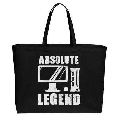 Absolute Legend Funny Video Game Player Quote PC Gaming Rig Cotton Canvas Jumbo Tote