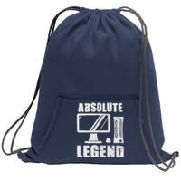 Absolute Legend Funny Video Game Player Quote PC Gaming Rig Sweatshirt Cinch Pack Bag