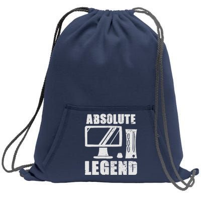 Absolute Legend Funny Video Game Player Quote PC Gaming Rig Sweatshirt Cinch Pack Bag