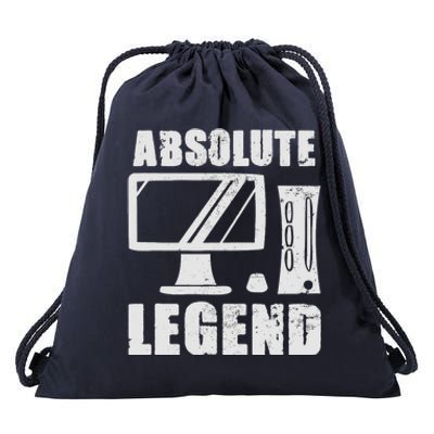 Absolute Legend Funny Video Game Player Quote PC Gaming Rig Drawstring Bag