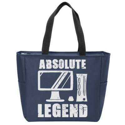 Absolute Legend Funny Video Game Player Quote PC Gaming Rig Zip Tote Bag