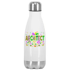 Architect Lover Funny Mardi Gras Carnival Party Great Gift Stainless Steel Insulated Water Bottle