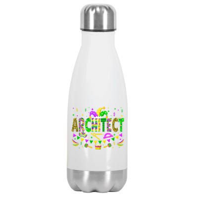 Architect Lover Funny Mardi Gras Carnival Party Great Gift Stainless Steel Insulated Water Bottle