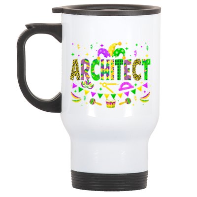 Architect Lover Funny Mardi Gras Carnival Party Great Gift Stainless Steel Travel Mug