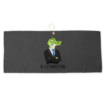 A Litigator Funny Lawyer Attorney Law School Graphic Gift Large Microfiber Waffle Golf Towel