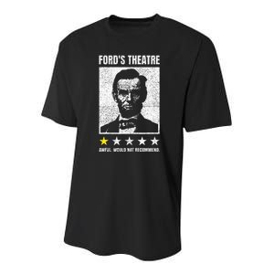 Abraham Lincoln FordS Theatre Awful Would Not Recommend Youth Performance Sprint T-Shirt