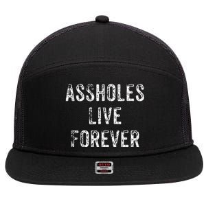 Assholes Live Forever 7 Panel Mesh Trucker Snapback Hat