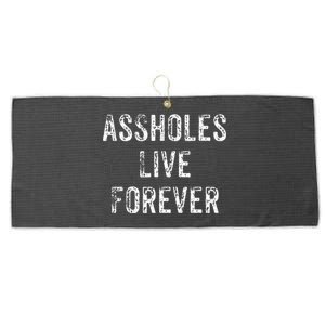 Assholes Live Forever Large Microfiber Waffle Golf Towel