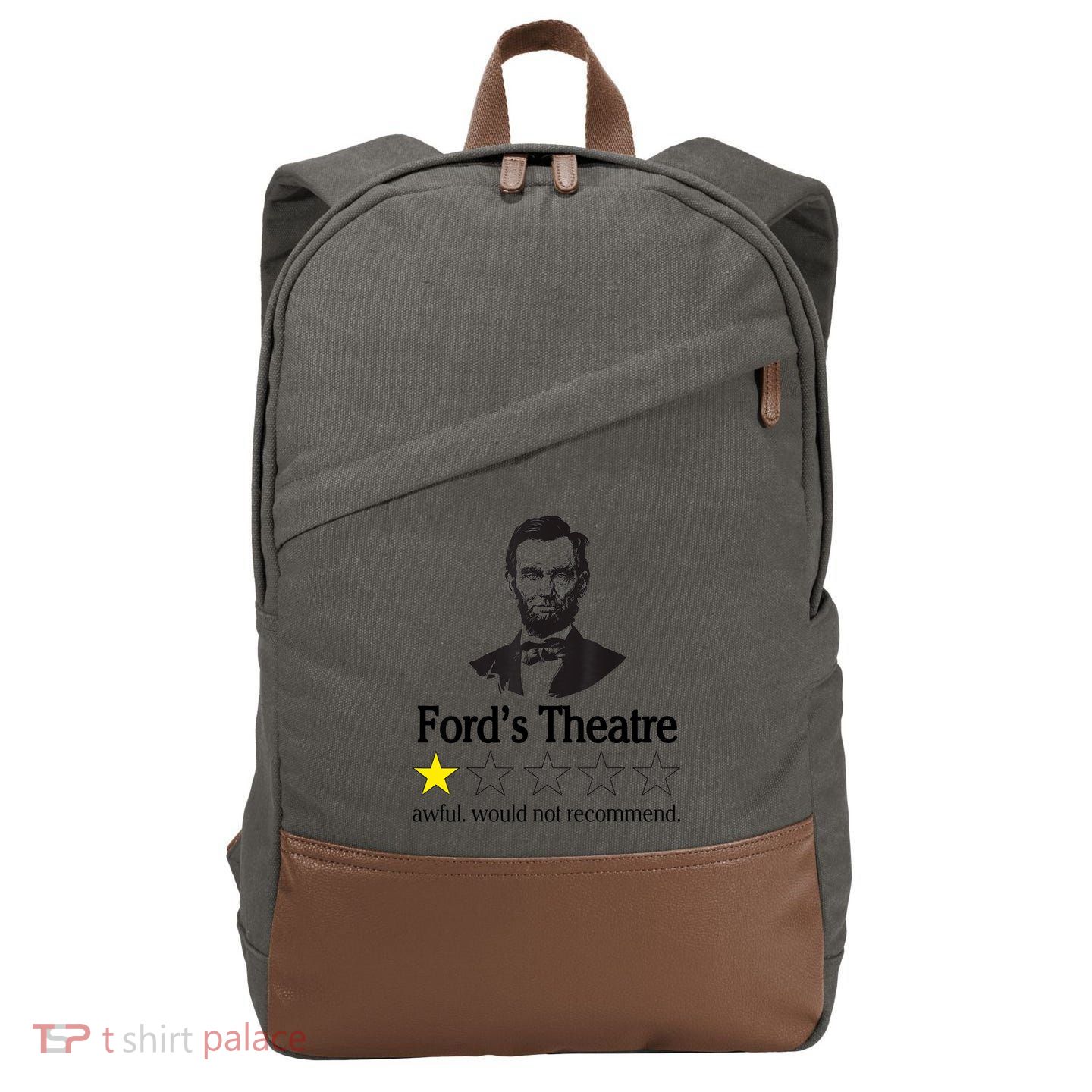Abraham Lincoln Ford's Theatre Awful Would Not Recommend Cotton Canvas Backpack