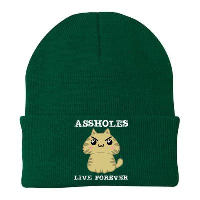 Assholes Live Forever Funny Jerk Husband Knit Cap Winter Beanie