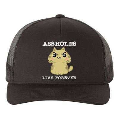 Assholes Live Forever Funny Jerk Husband Yupoong Adult 5-Panel Trucker Hat